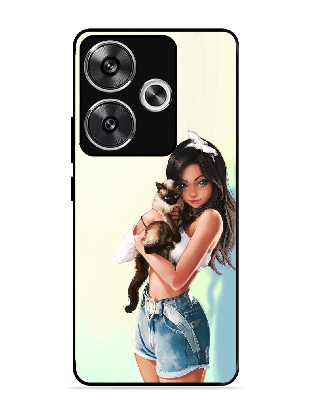 Poco F6 Cute Girl with Cat