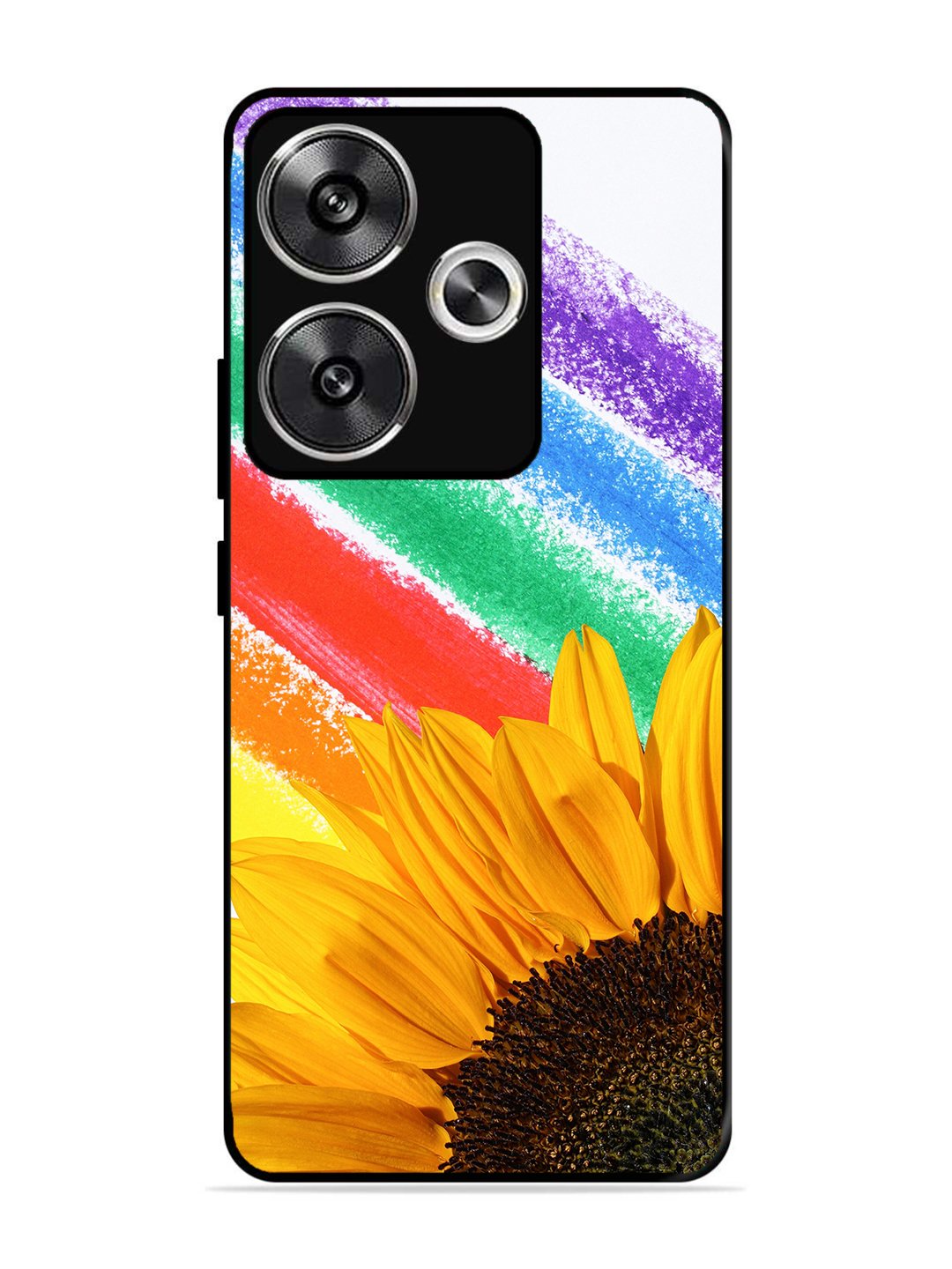 Poco F6 Sunflower on Colourful Lines