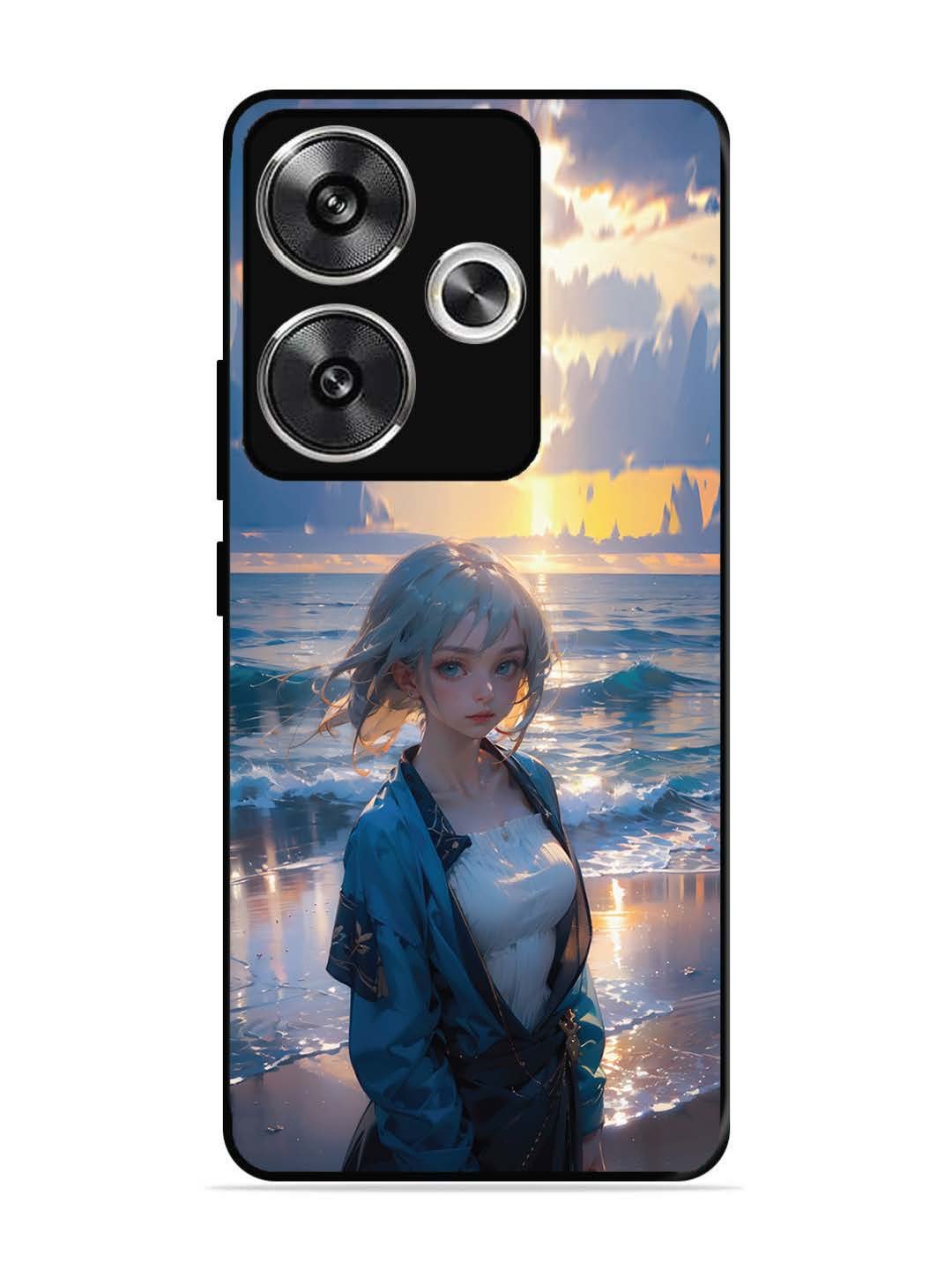 Poco F6 Anime Girl Beach Ocean Waves