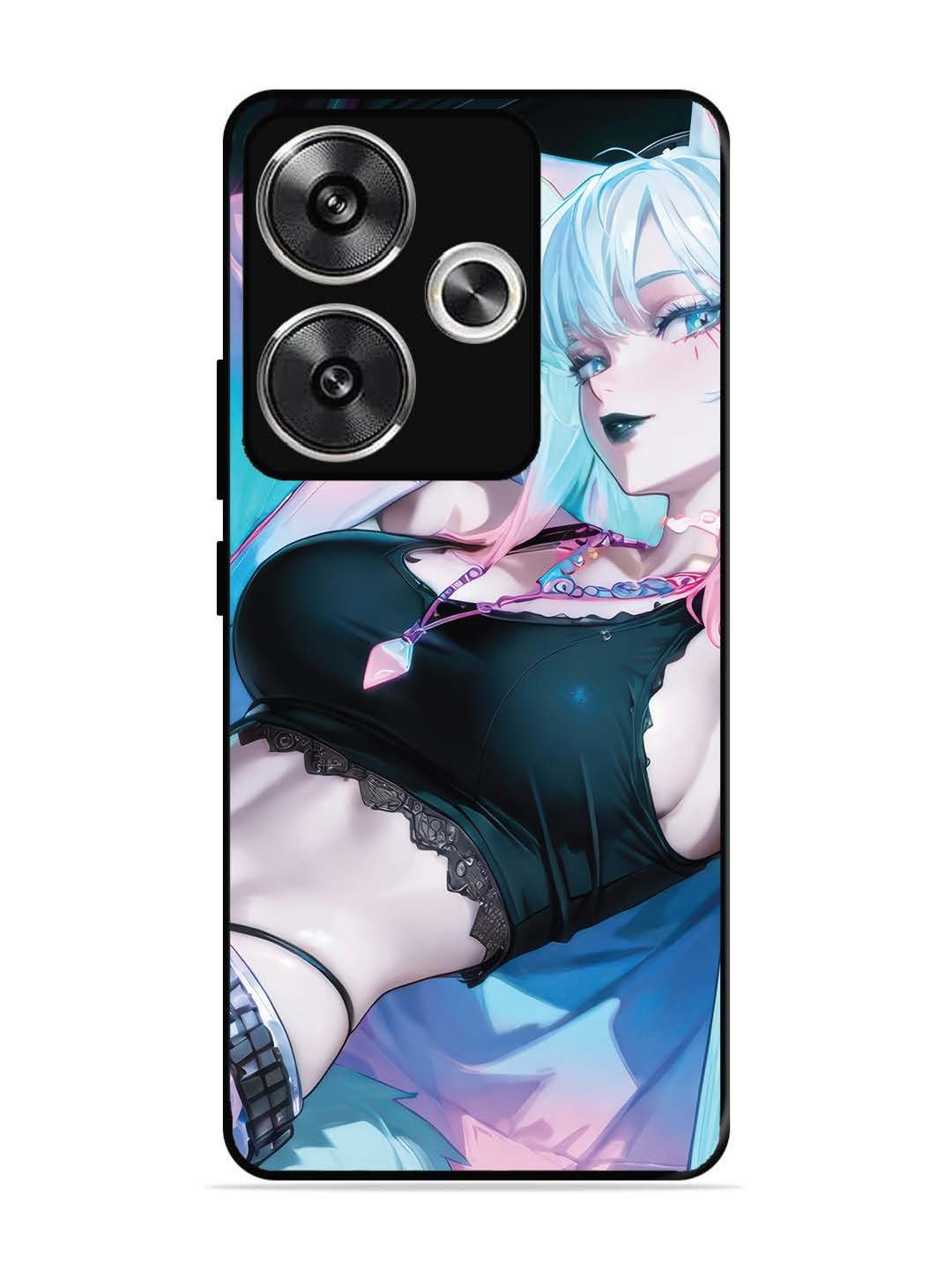 Poco F6 anime girl fox headpohone white Hair