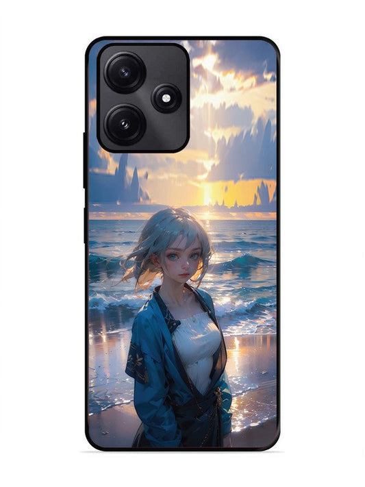 Poco M6 Pro Anime Girl Beach Ocean Waves