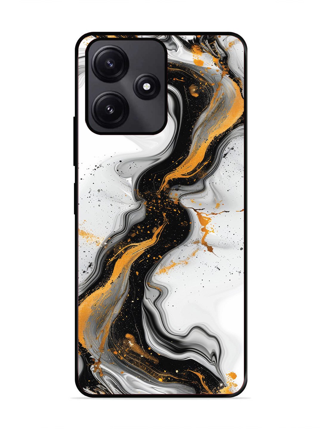 Poco M6 Pro Black And Golden Marble Essence