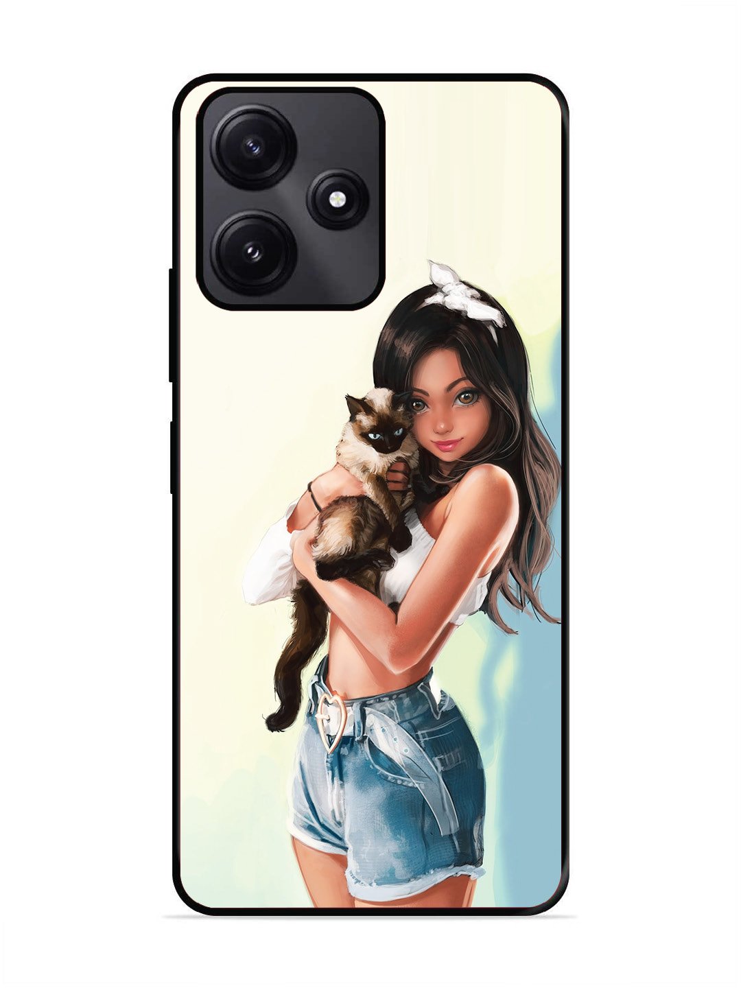 Poco M6 Pro Cute Girl with Cat