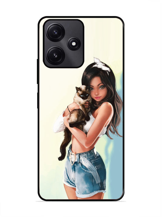 Poco M6 Pro Cute Girl with Cat