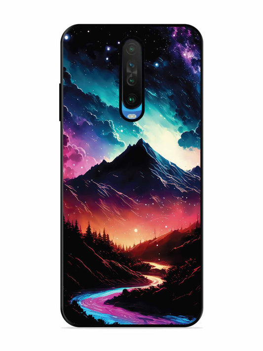 Poco X2 mountain-valley-Colorful-cloud-at-night