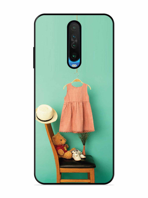Poco X2 Trendy dress for girl near toy bear