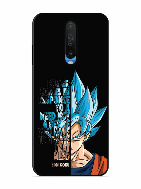 Poco X2 Son of Goku Blue Motivational Art