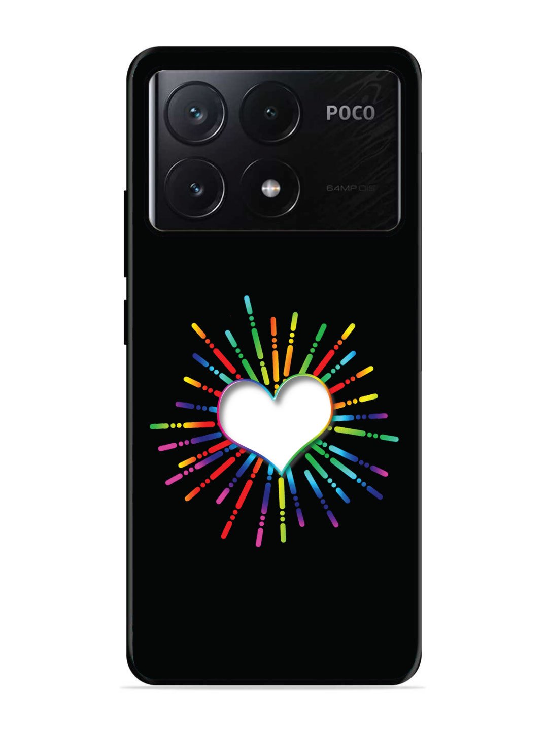 Poco X6 Pro Colourful Heart on Black