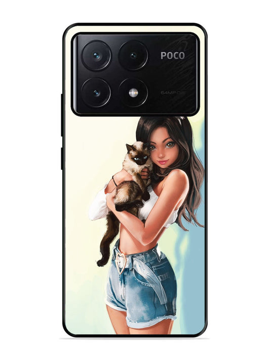 Poco X6 Pro Cute Girl with Cat