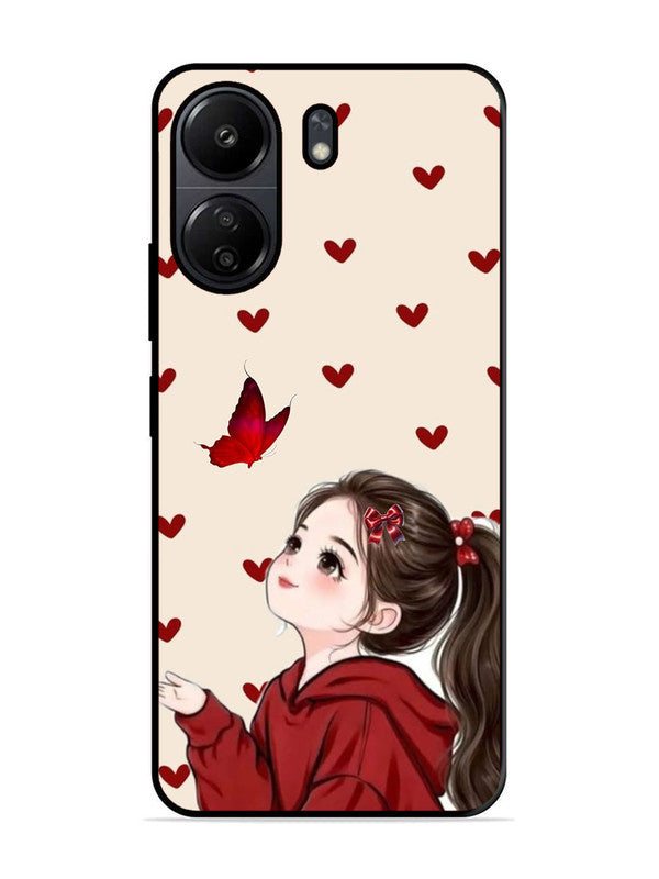 Poco C65 Beautiful girl with red butterfly