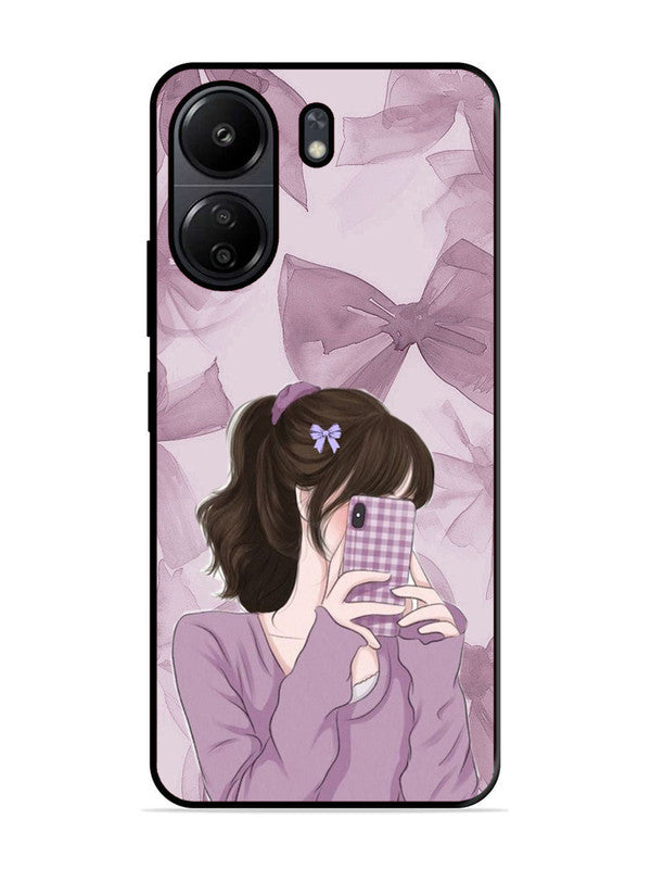 Poco C65 Pinky Girl taking selfie