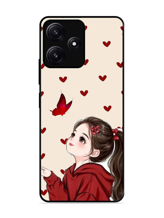 Poco M6 5G Beautiful girl with red butterfly
