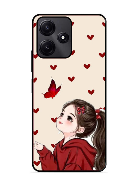 Poco M6 Pro Beautiful girl with red butterfly
