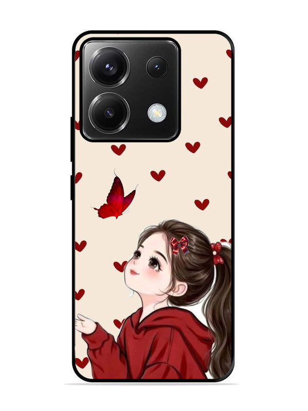 Poco X6 Beautiful girl with red butterfly