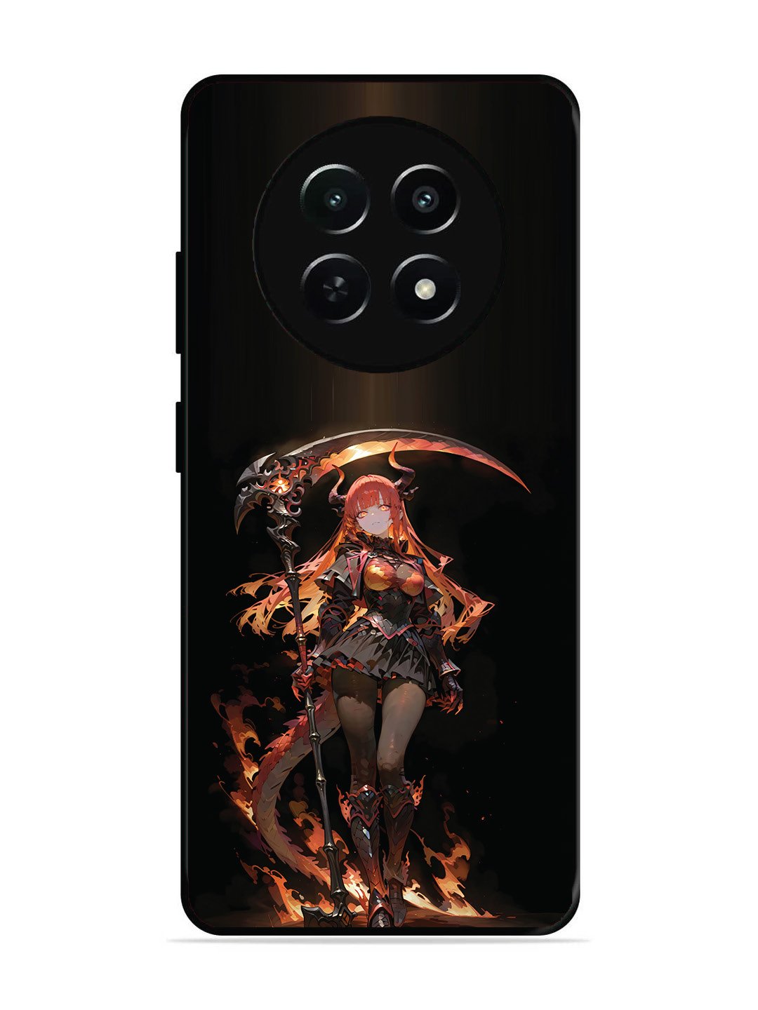Realme C65 5G anime-girl-sycthe-red-hair-horn