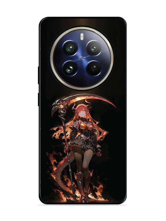 Realme 12 Pro anime-girl-sycthe-red-hair-horn