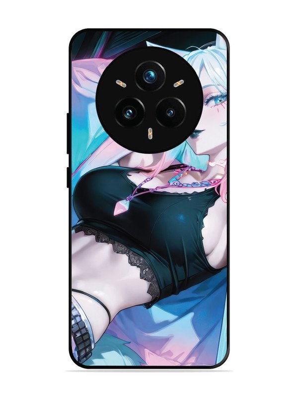 realme 14 pro 5g anime girl fox headpohone white Hair