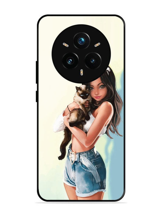 realme 14 pro plus 5g Cute Girl with Cat