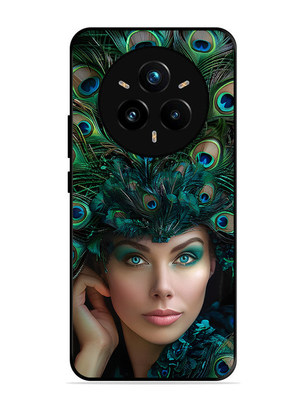 realme 14 pro plus 5g Girl with peacock feather Crown