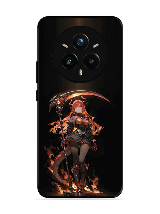 realme 14 pro plus 5g anime-girl-sycthe-red-hair-horn