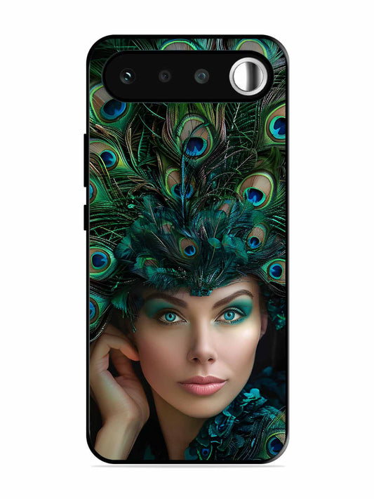 realme 16 Girl with peacock feather Crown