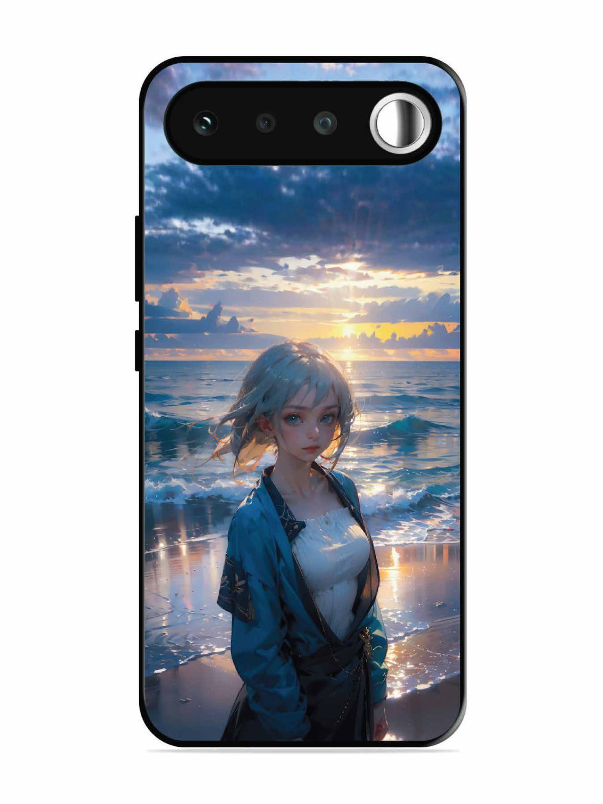 realme 16 Anime Girl Beach Ocean Waves