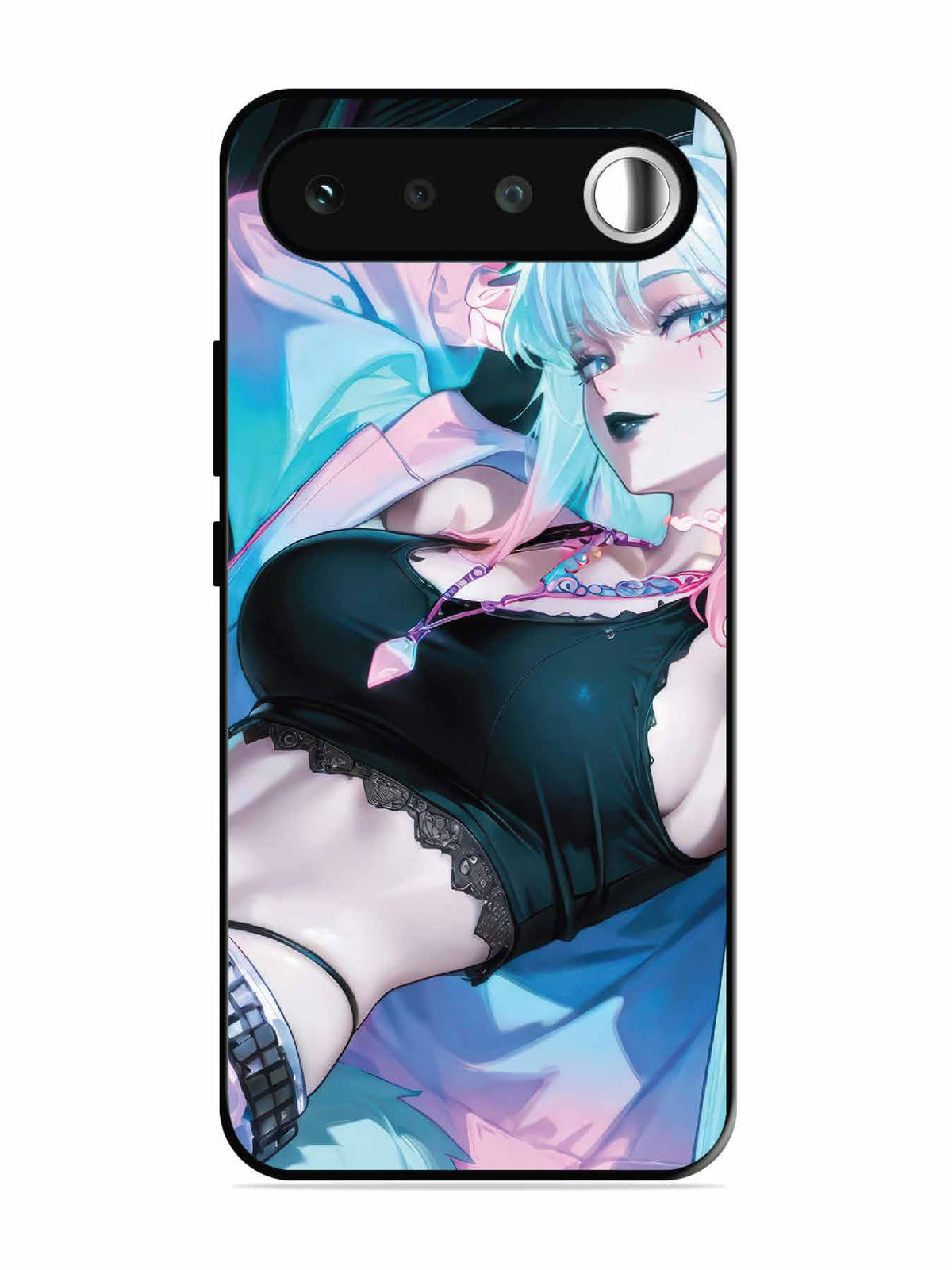 realme 16 anime girl fox headpohone white Hair