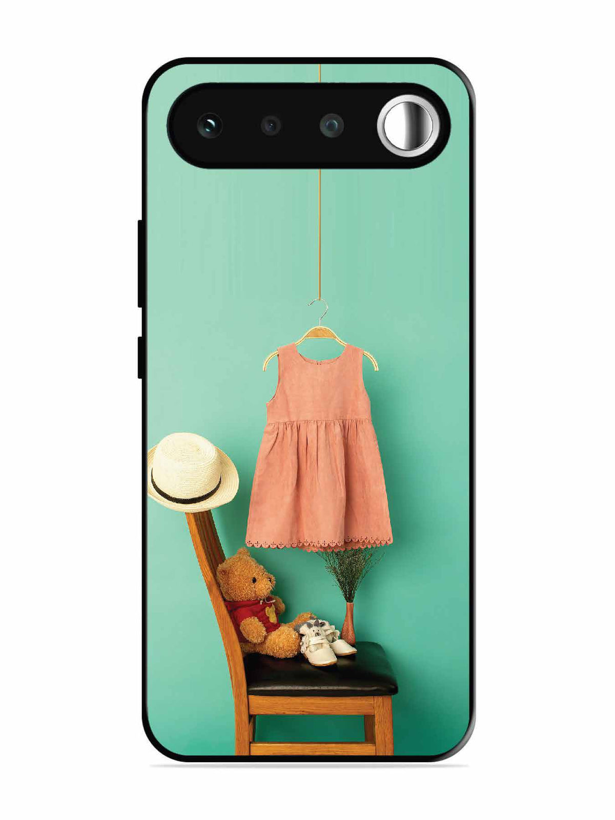realme 16 Trendy dress for girl near toy bear