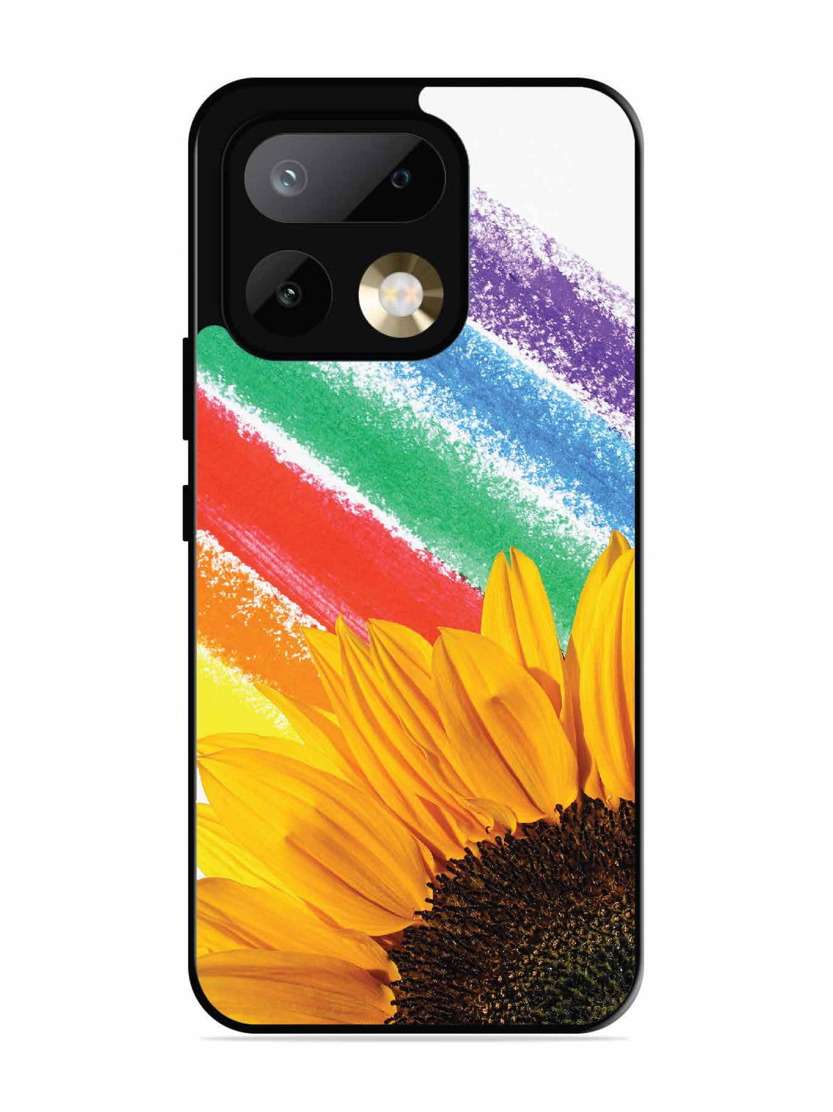 realme 16 Pro Sunflower on Colourful Lines