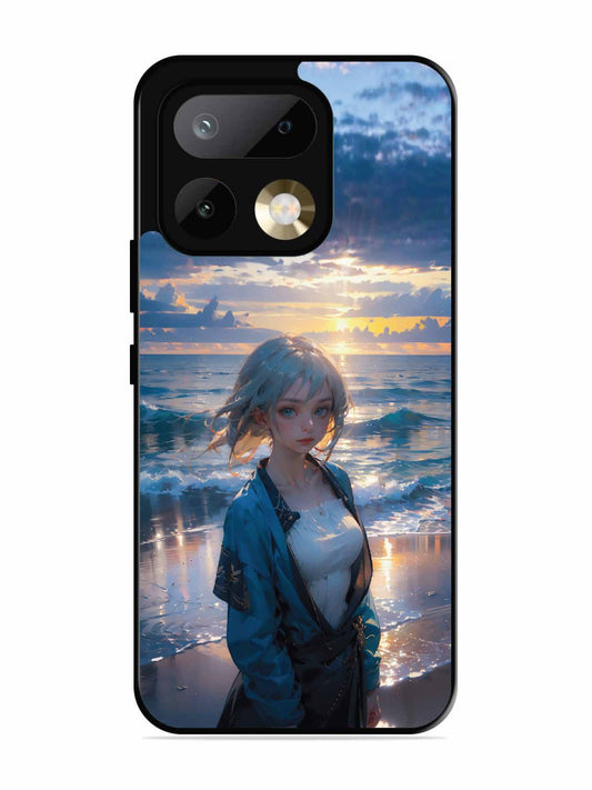 realme 16 Pro Anime Girl Beach Ocean Waves