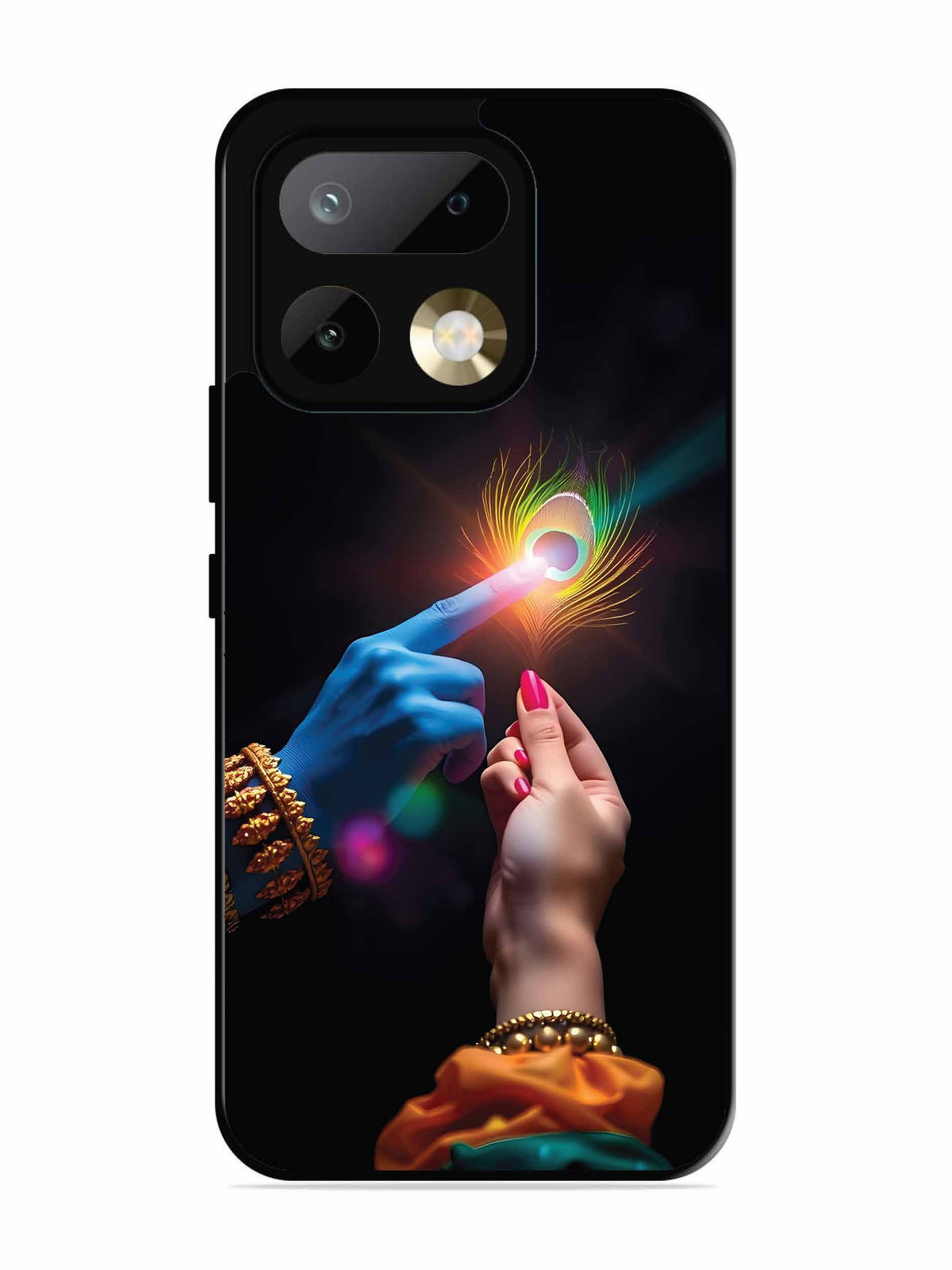 realme 16 Pro Radha Krishna touching feather