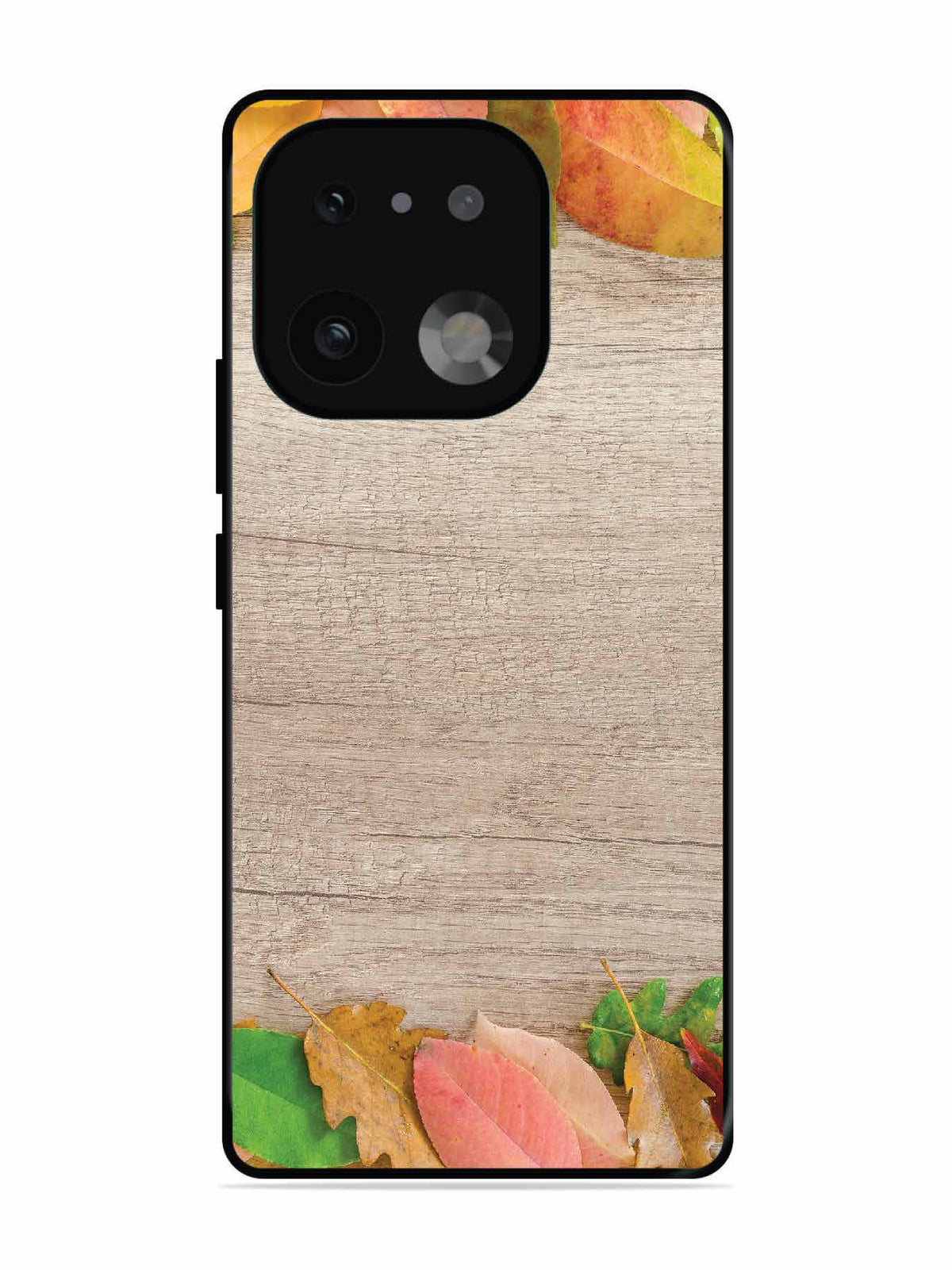 realme 16 Pro Plus Autumn Leafs On Wooden Table
