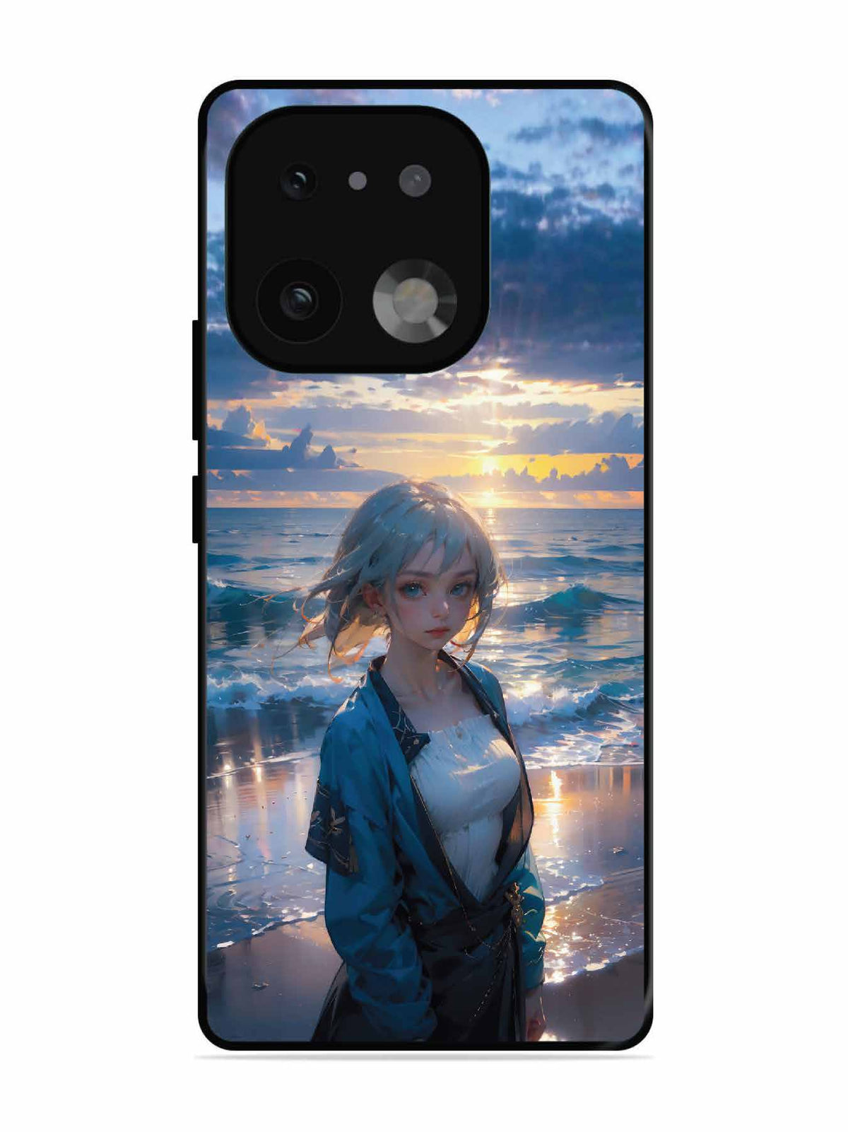 realme 16 Pro Plus Anime Girl Beach Ocean Waves