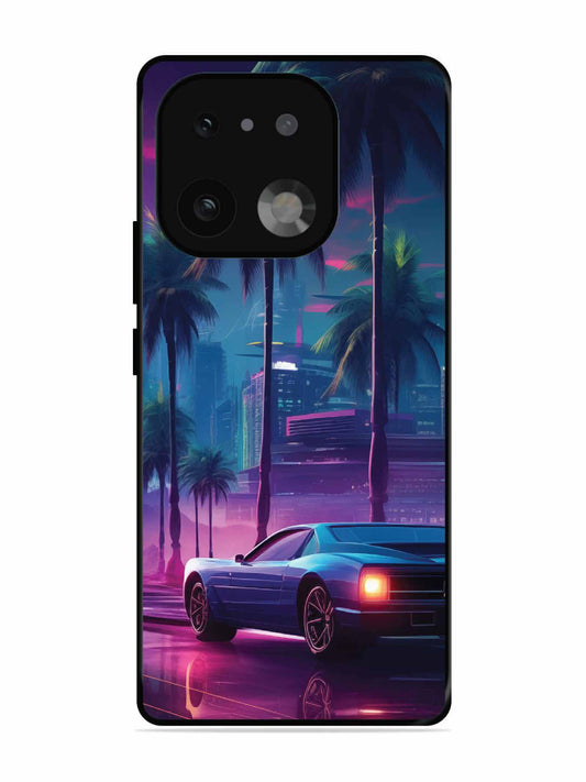 realme 16 Pro Plus sunset-sports-car-city-palm-trees
