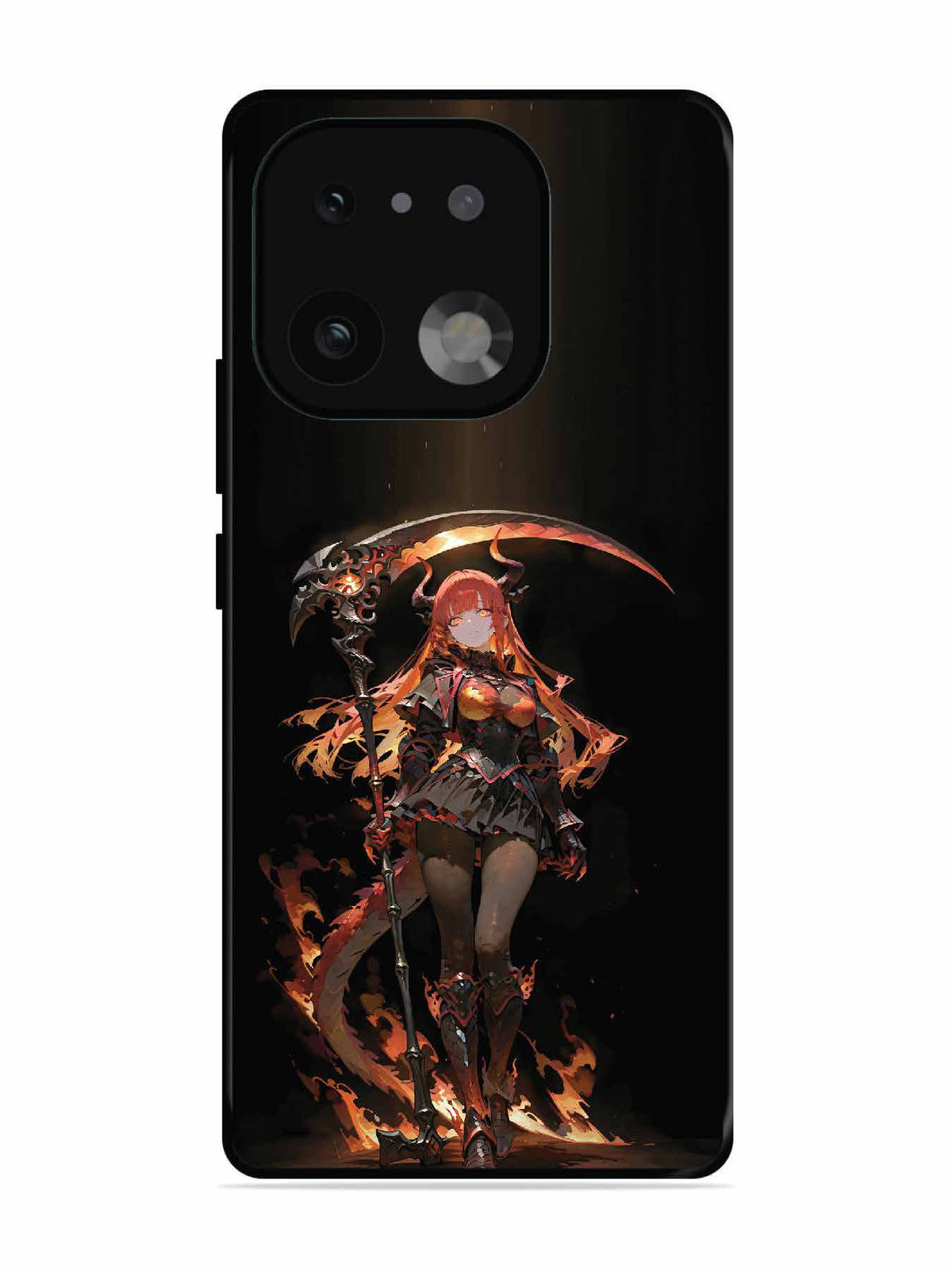 realme 16 Pro Plus anime-girl-sycthe-red-hair-horn
