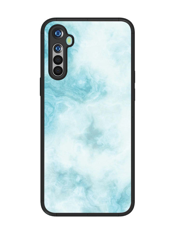 realme 5 Light Blue with White Ocean Marble