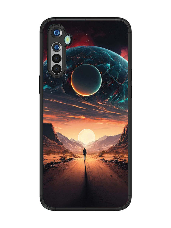 realme 5 Sunset with space scene
