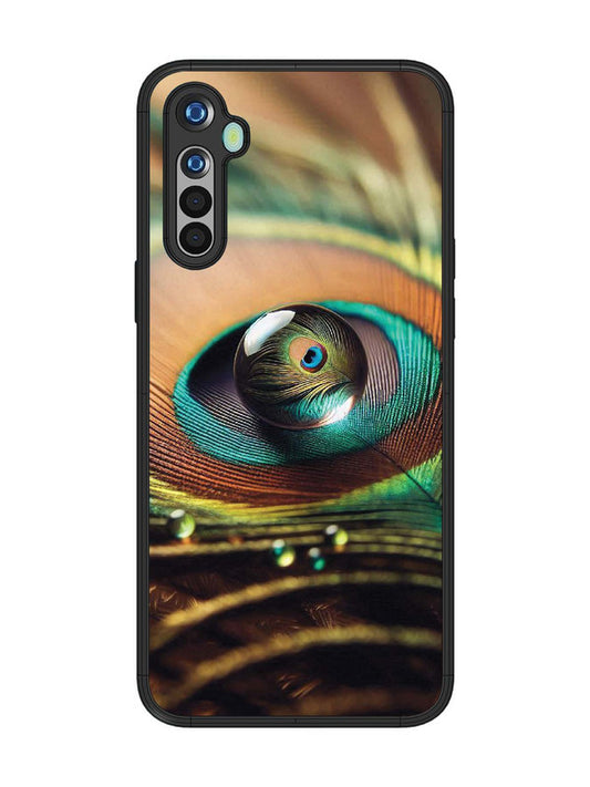 realme 5 Water Drop On Peacock Feather