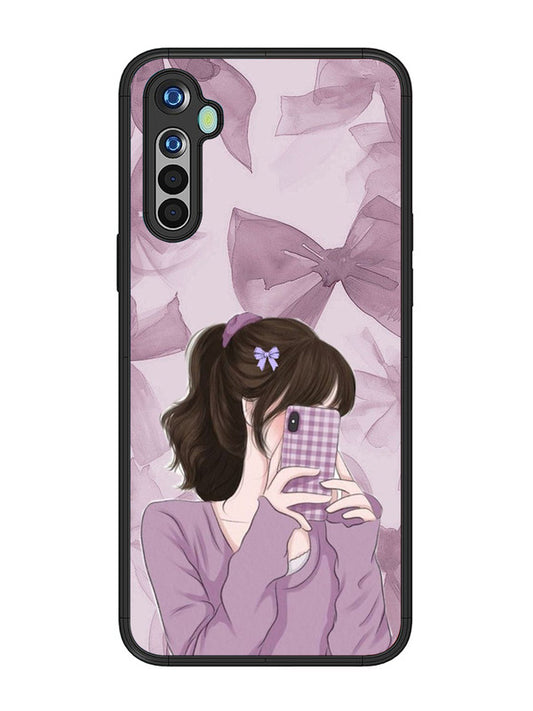 realme 5 Pinky Girl taking selfie