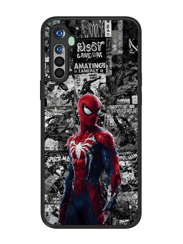realme 5 Spiderman Highlighted on News Paper
