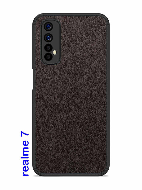 Realme 7 Print of Brown Leather Pattern