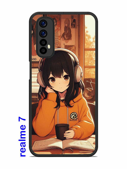 Realme 7 Cute Girl listening Music