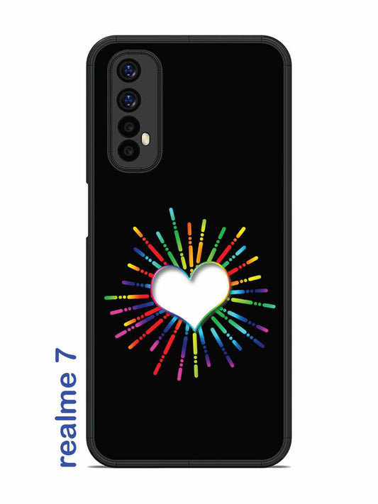 Realme 7 Colourful Heart on Black