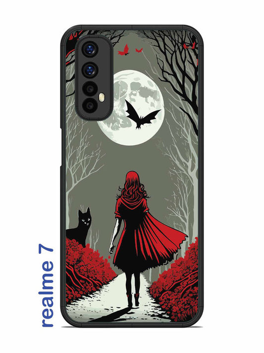 Realme 7 Scarlet Girl in Red Forest