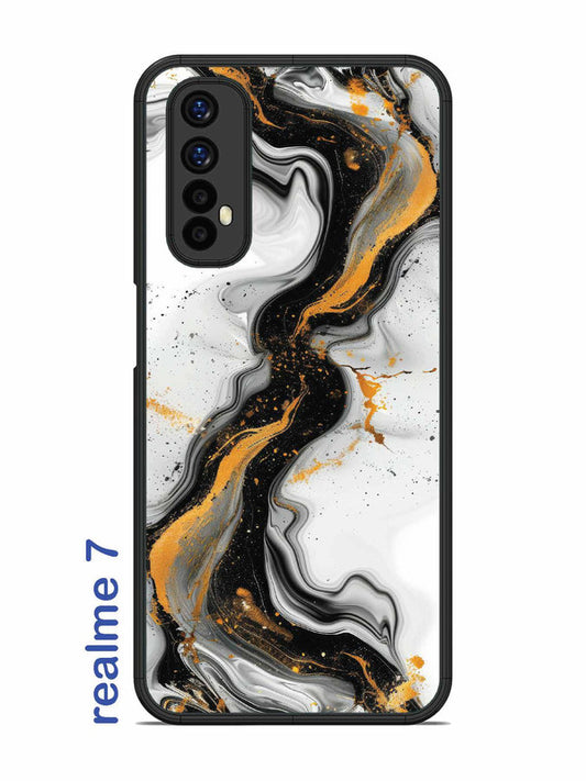 Realme 7 Black And Golden Marble Essence