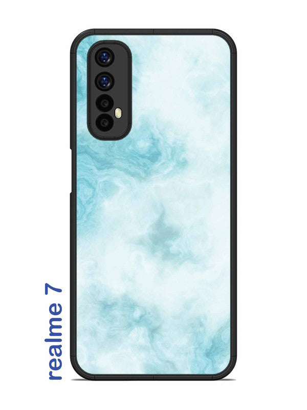 Realme 7 Light Blue with White Ocean Marble