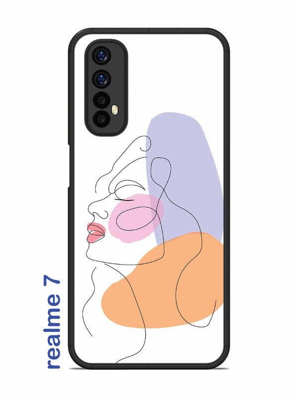 Realme 7 Line Art Girl Face