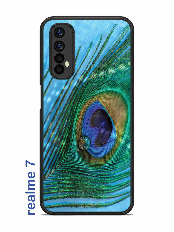 Realme 7 A drop on Peacock Feather