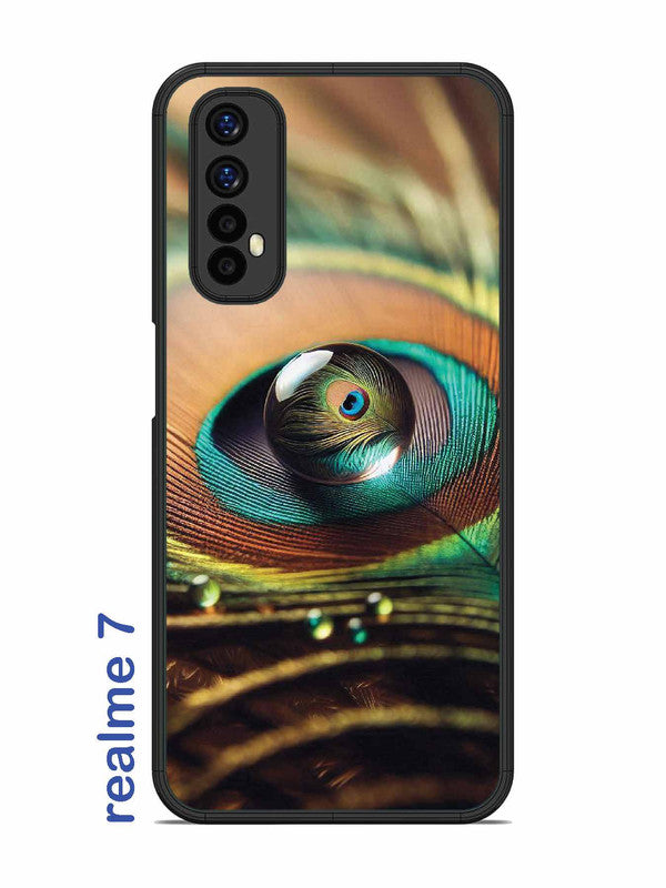 Realme 7 Water Drop On Peacock Feather