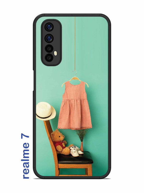 Realme 7 Trendy dress for girl near toy bear